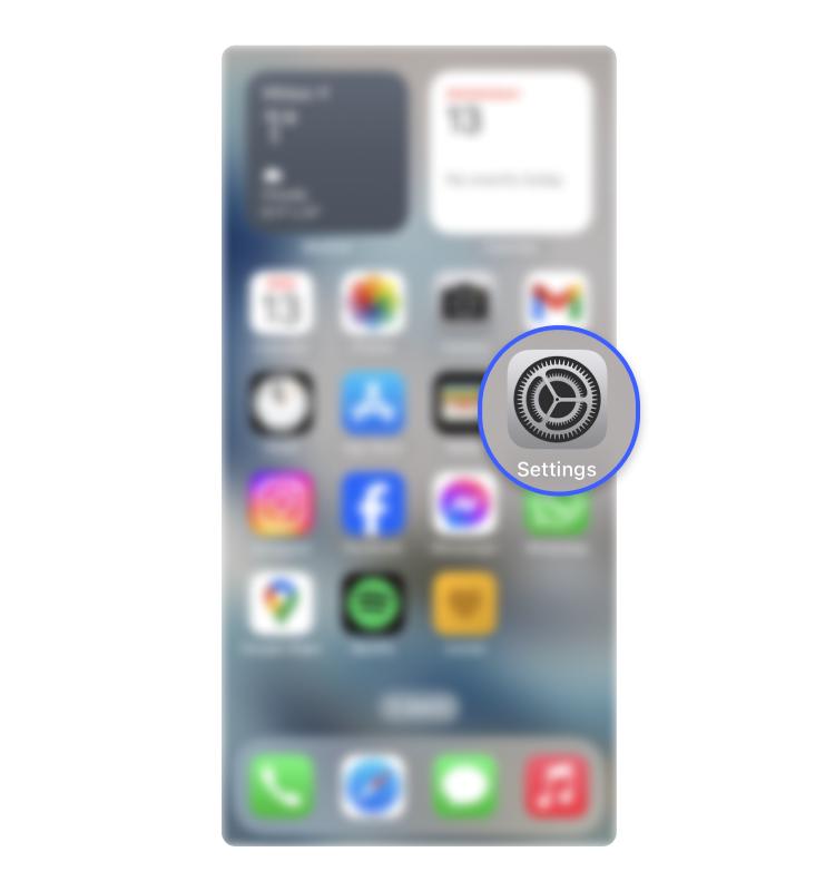 สกรีนช็อตขั้นที่ 1 ของการเปลี่ยนภูมิภาคใน iOS Settings